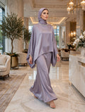 Lavender Satin Silk Cape 2-Piece Set