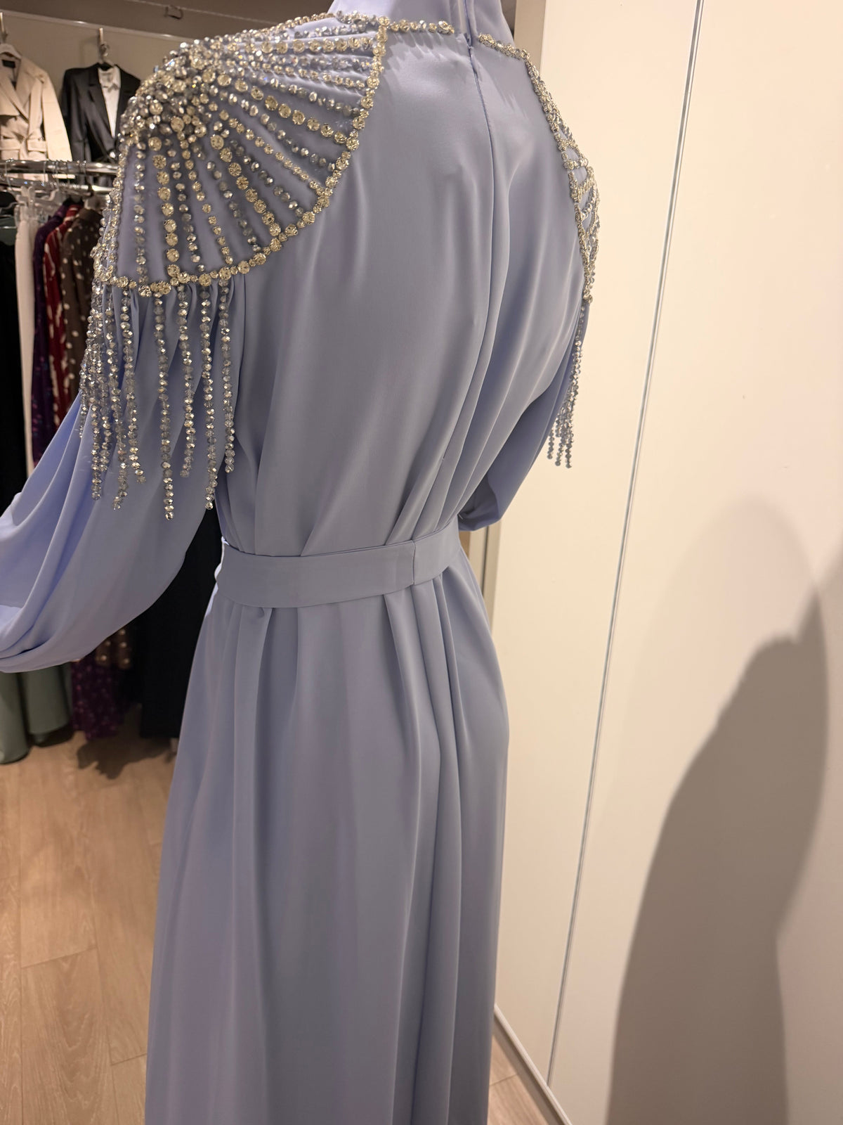 Crystal Shoulder Maxi Dress – Periwinkle