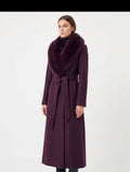 Aurelia Burgundy Cashmere-Blend Winter Coat